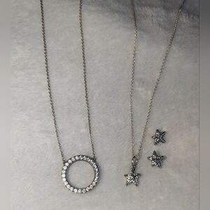 Set of Pandora necklaces and earrings